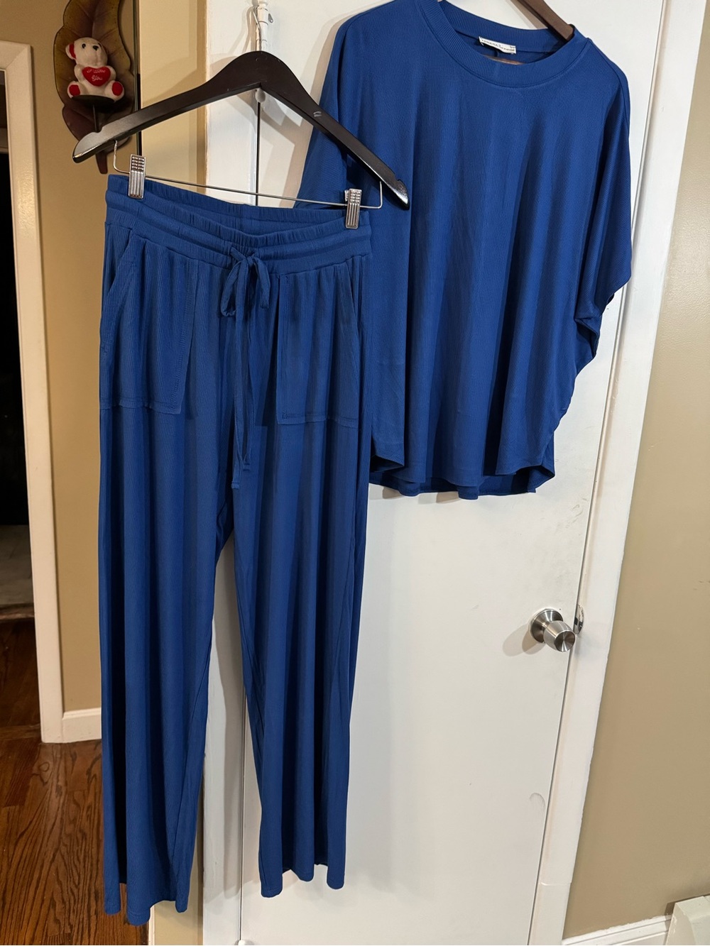 Zenana Women's Relaxed Knit Lounge Set - Blue